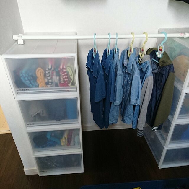 My Shelf,収納,収納アイデア,クローゼット,ワンキャッチ,子ども部屋,100均,双子,子ども服収納,子ども服,無印良品 ayamatsuの部屋