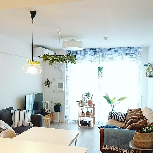 Overview,リビングダイニング,北欧インテリア,IKEA,海外インテリアに憧れる,マンション,マンションインテリア,IKEAのカーテン,ブルーのカーテン,グリーンのある暮らし,フェイクグリーン,H&M HOME,NORSBORG,くらしと オリジナルソファ,いいね、フォロー本当に感謝です♡,コメントお気遣いなく♡,エアコン効率 tttbbbの部屋