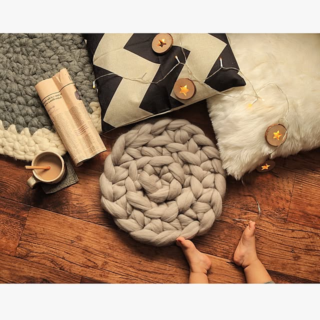 Lounge,チャンキーニット,chunkyknit,chunky knit blanket,81組,賃貸DIY,賃貸,DIY,賃貸でも楽しく♪,団地部,インスタ→xsayo.xです♡,賃貸インテリア,団地,ハンドメイド,オーダー品 sayo.の部屋