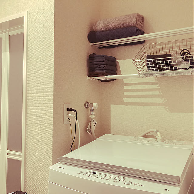 洗濯機周り,無印良品,一人暮らし,シンプルインテリア,Bathroom W-Cheeseの部屋