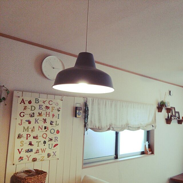 Lounge,板壁DIY♡,無印良品のライト,照明 gotchiの部屋