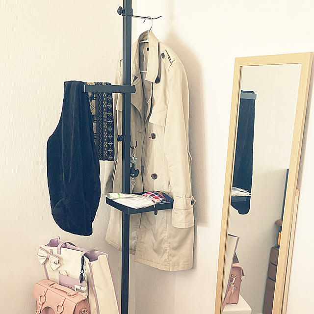 On Walls,ポールハンガー,マフラー収納,ナチュラル,雑貨 torina_kの部屋