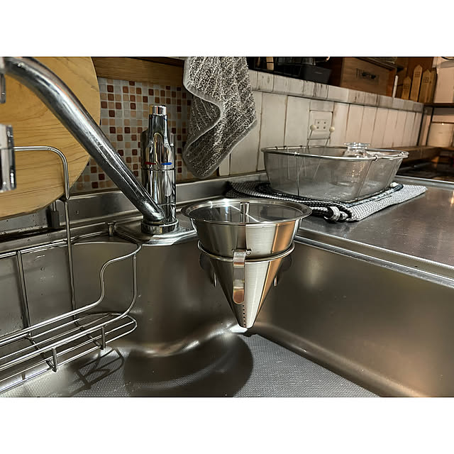 Kitchen,生ゴミ入れ,ステンレス製,円錐型生ゴミ入れ,我が家の新商品,新商品買ったよ！,皆さんのお部屋覗けてなくてごめんなさい！,いいね！ありがとうございます◡̈♥︎,コメントお気遣いなく♡,イベント参加 meguko.ryanの部屋
