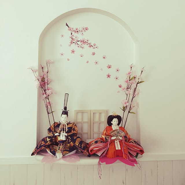 My Shelf,アールニッチ,ニッチ,ひな祭り,お雛様,雛人形,セリア,腰壁,100均 chii-miiの部屋