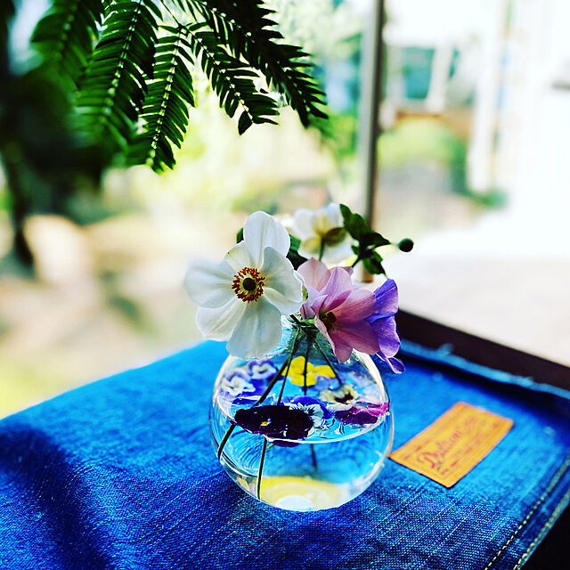 トルコキキョウ,秋明菊,みずのうつわS,みずのうつわ,庭で咲いた花,お花のある暮らし,癒し,くつろぎ空間,My Shelf moainanoの部屋