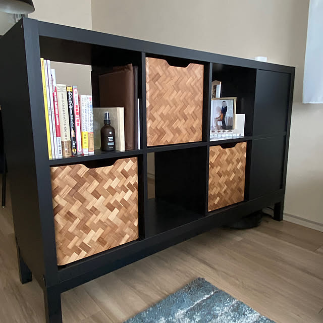 Lounge,カラックス,リビング収納,KALLAX収納,KALLAX,BULLIG,ブッリッグ,IKEA,かご・バスケット maruchiの部屋