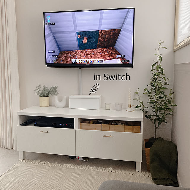 Lounge,ダイソー,Switch収納,マイクラ,壁掛けテレビ,子どもと暮らす,IKEA,100均,北欧インテリア,狭小住宅,セルフリノベーション,海外インテリアに憧れる,プチプラインテリア,建売住宅,２人暮らし,プチプラDIY,男の子と暮らす。,DIYのおうち,3COINS,韓国インテリア,小学生ママ aomaの部屋