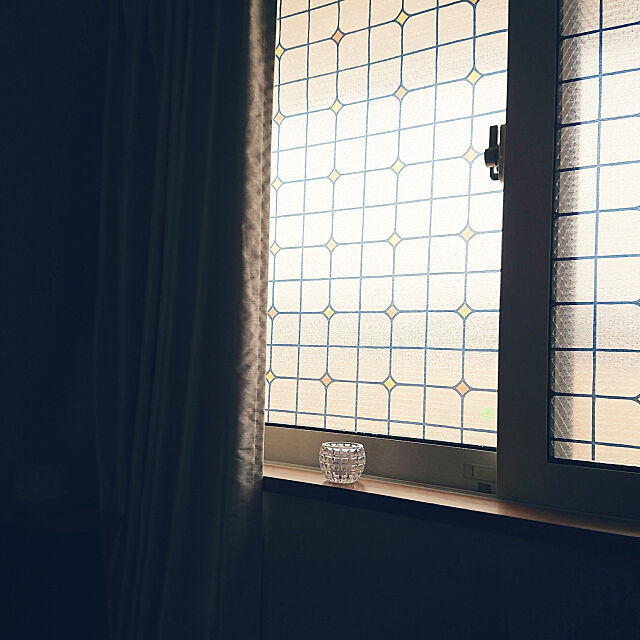 Bedroom,FELISSIMO,窓,断熱シート,レトロ,団地,NITORI,遮光カーテン romironiの部屋