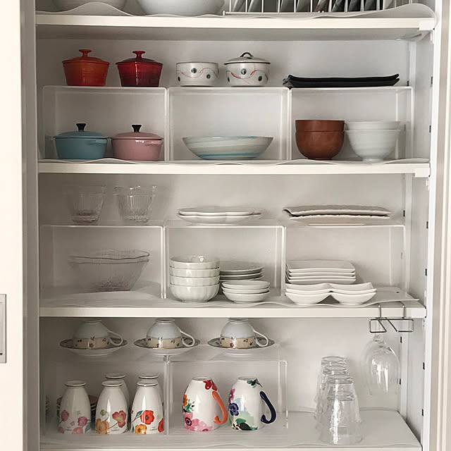 コの字家具・コの字ラック,食器棚,食器棚収納,無印良品 アクリル仕切棚,Kitchen Natsuの部屋