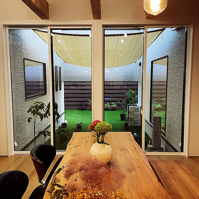 Overview,人工芝diy,外構は自分達で,花壇や植栽悩み中,キッチンからの眺め,一番好きな場所,DIY,中庭,平田タイル,中庭の水栓DIY中 kooの部屋