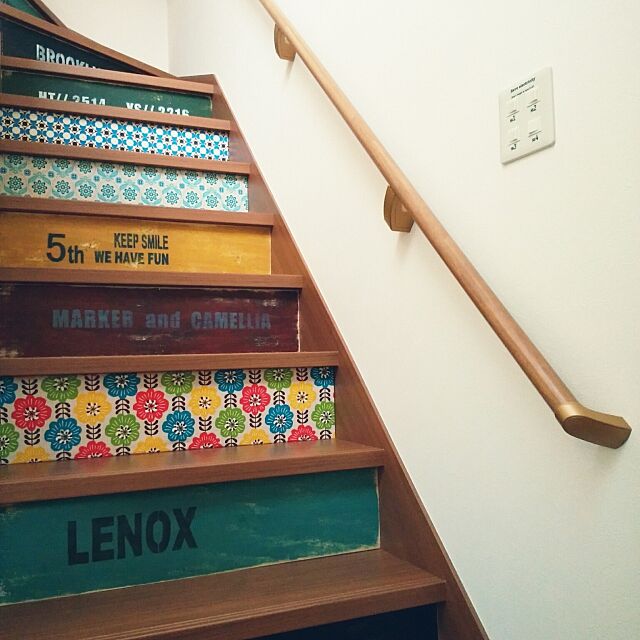 Entrance,レトロ,ビンテージ風,階段リメイク,ブログよかったら見てみて下さい♩ macaの部屋