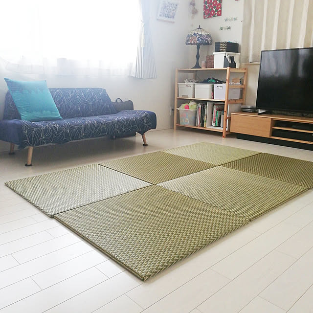 Overview,RoomClipショッピング,夏のスペシャルクーポン,イケヒココーポレーション,ニューピア,70×70,AO SOFA,６枚,おき畳,理想のリビングに近づけて,永大の家,ヒコラー,いつもいいねありがとうございます♡,ていねいな暮らしに憧れて,和洋ミックスを目指す,市松模様,aoソファ fff.eduの部屋
