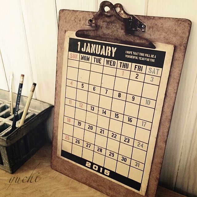 On Walls,手作り,2015年カレンダー,男前カレンダーに挑戦,カレンダー yuchiの部屋