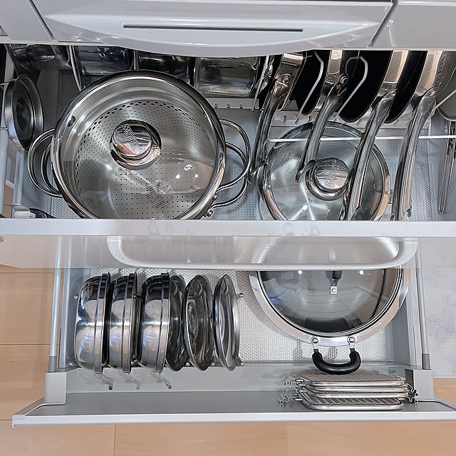 MEYER,キッチン収納,整理整頓,整理収納,収納アイデア,Kitchen,ステンレス好き,IH下収納 mikiの部屋