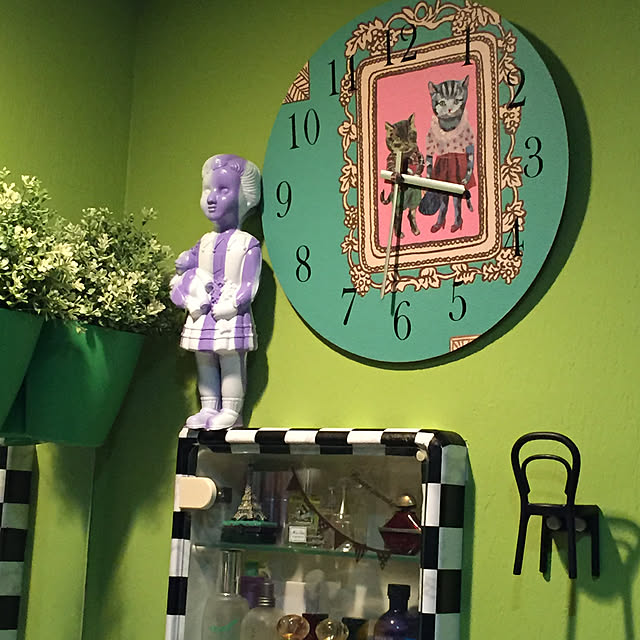 Bathroom,プチプラDIY,時計のリメイク,10000人の暮らし,しゃれとんしゃあ会,パリのアパルトマン風,アートをインテリアに取り入れたい,クロネットドール,壁紙屋本舗,セルフペイント,IKEA,ナタリーレテ,リメイク okyame-chanの部屋