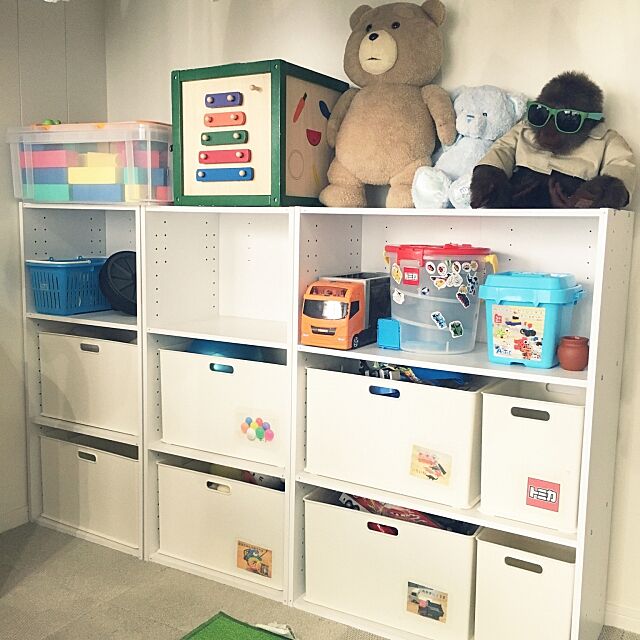 My Shelf,ニトリカラーボックス,子どもスペース,おもちゃ箱,おもちゃ収納 Emiの部屋