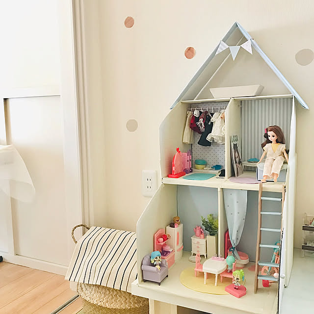 ドールハウス手作り,ダイソー,DIY,100均大好き,セリア,子供のいる暮らし,リカちゃん,Bathroom mimikoの部屋