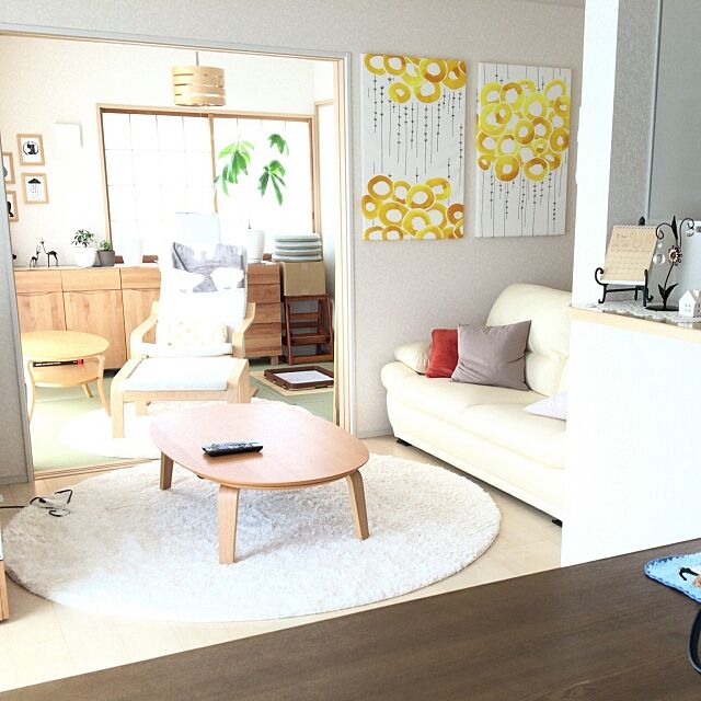 Overview,和室,アイアン,IKEA,ファブリック,ファブリックパネル,北欧好き rinoの部屋
