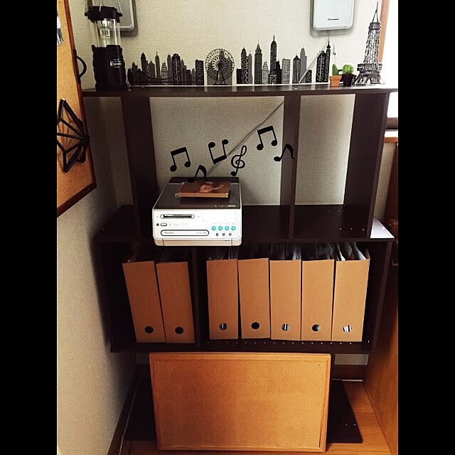My Shelf,カラーボックス,エッフェル塔,ウォールステッカー,ブラウン,ニトリ,男前,モニター当選,ニトリカラーボックスモニター CoffeeHouseの部屋