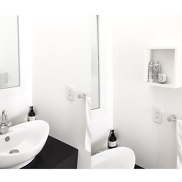 Bathroom,シェルフ,ウォールシェルフ,ニトリ,diptyque,COLONY2139,北欧インテリア,北欧,白,海外インテリアに憧れる,インテリア,DIY,モノトーン ruicoの部屋