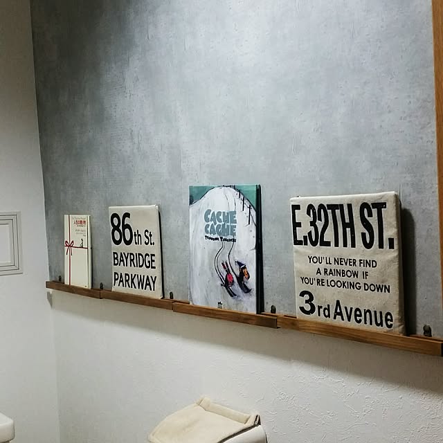 Bathroom,セリア,ウォールバー,壁紙本舗さん,コンクリート風壁紙 yukagomaの部屋