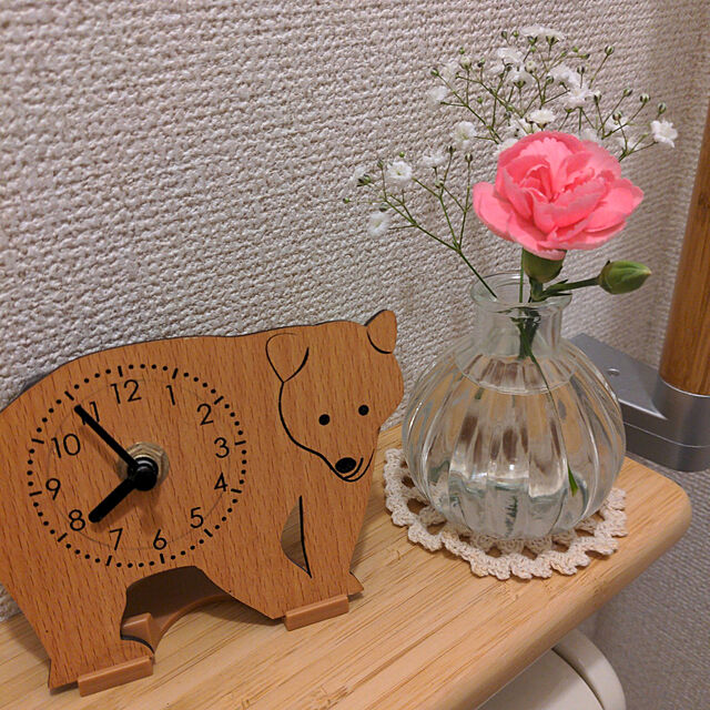 Bathroom,お花のある暮らし,セリア,時計,カーネーション miyukiの部屋