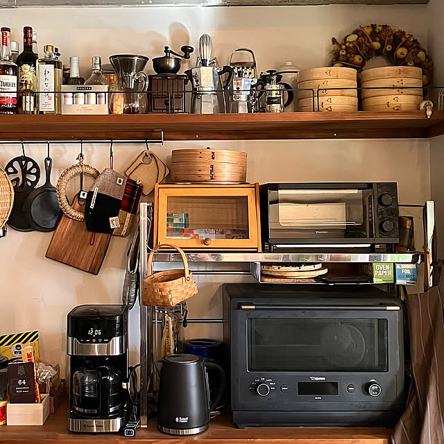 Kitchen,コーヒーメーカー,電気ケトル,トースター,電子レンジ,vitantonio,Russell Hobbs,エブリノ,象印,キッチン家電,ブラックインテリア kan2の部屋