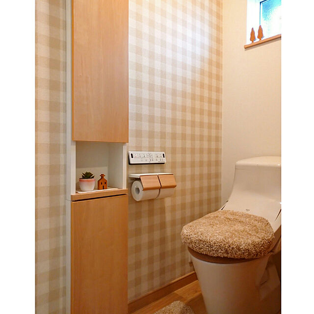 Bathroom,トイレ,チェックの壁紙,チェックのクロス,壁紙 boiboiの部屋