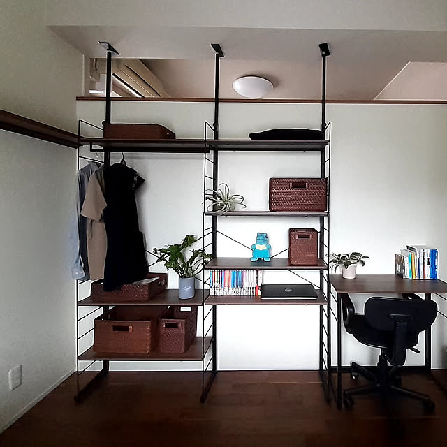 On Walls,収納,ニトリ,見せる収納,壁面収納,すっきり暮らしたい,お付き合い下さりありがとうございます,高校生の部屋,かご収納,収納棚,Nポルダ,折りたたみテーブル,連投失礼します,2021.12.5,モニター当選ありがとうございます,壁の後ろは上の子の部屋,広角,ライトグリーンの壁 hana-の部屋