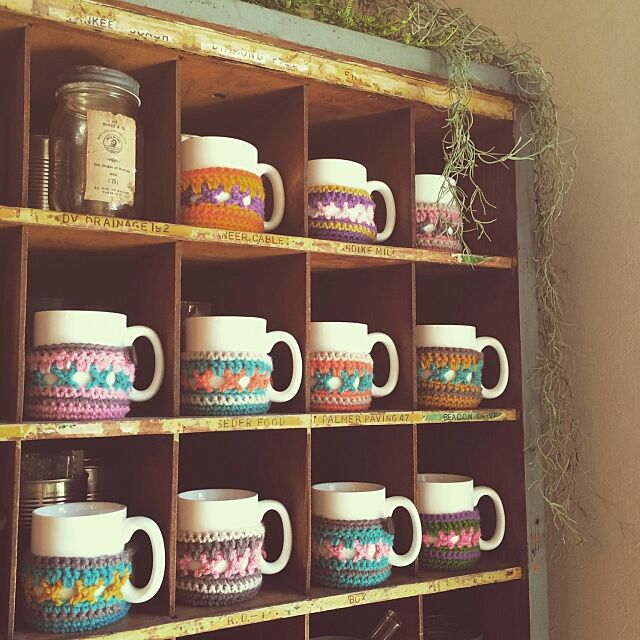 My Shelf,マグカップホルダー,あみもの,マグカップ,おうちカフェ,ハンドメイド,手作り,毛糸 Twiggy-60の部屋