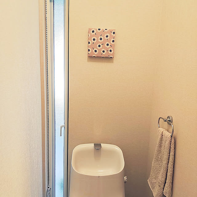 Bathroom,両面テープ,こどもと暮らす。,ファブリックパネル,手作り,空き箱利用,余り布 machiの部屋