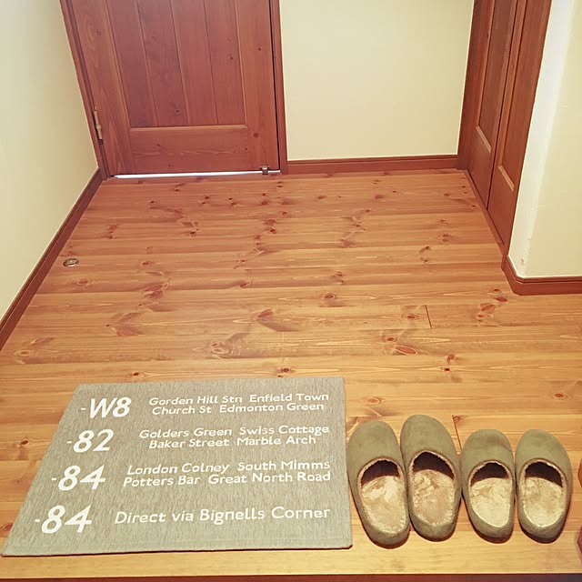 Entrance,カーキ色,玄関マット,ニトリのスリッパ,niko and…　 satochanの部屋