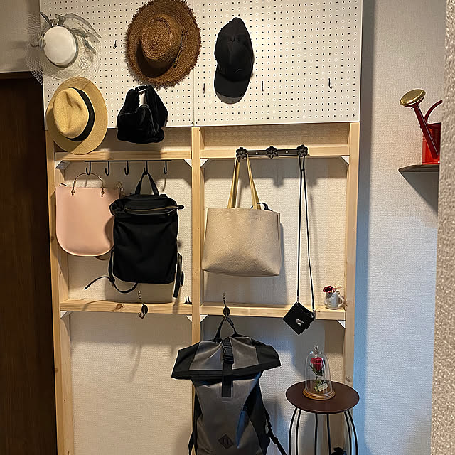Entrance,かばん置き場,かばん 収納,かばん掛け,ラブリコ,省スペース,DIY,玄関インテリア sachaの部屋