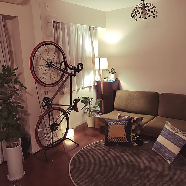 Overview,IKEA,照明,ウォールナット,ソファ,観葉植物,masterwal,DIY,自転車,無印良品,ウォールナット端材,雑貨,100均,一人暮らし,セリア,ニコアンド Naokiの部屋