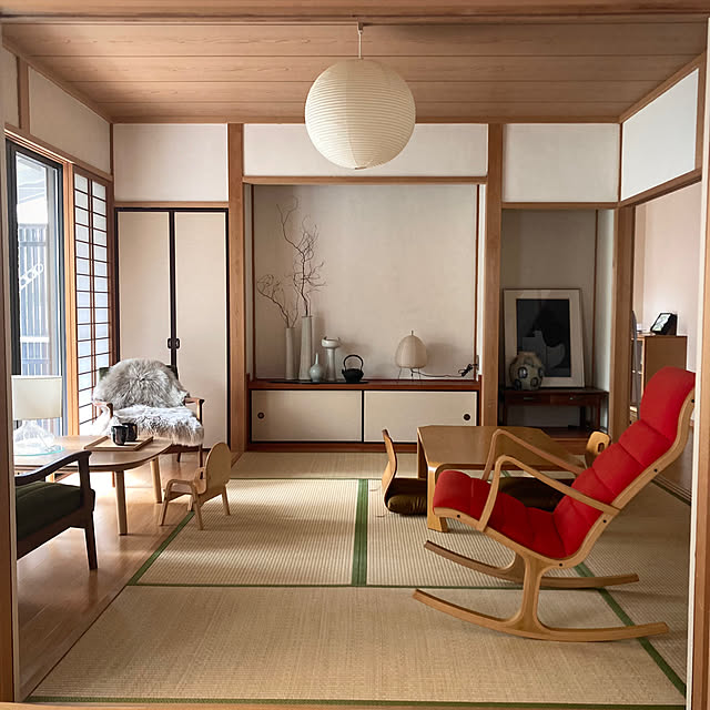 インコのいる暮らし,和テイスト,照明,和室,天童木工,障子,平屋暮らし,イサムノグチAKARI,3枚投稿,秋を感じる,Overview kaoriの部屋