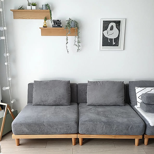 Lounge,グレーのソファー,ソファ,カバーリングソファ,レイアウト自由,北欧インテリア,リビングインテリア,マンション暮らし,マンションインテリア tttbbbの部屋