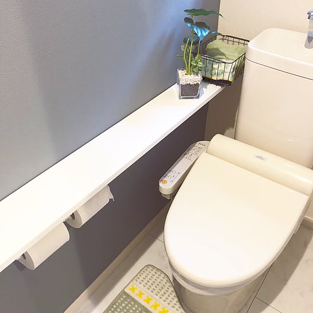 Bathroom,フェイクグリーン,トイレ,モニター当選,DIY,ニトリ2018トイレコーデモニター,トイレDIY,建売住宅,観葉植物,ニトリ,ホテルライク,ミックスインテリア,リゾート,西海岸インテリア,カリフォルニアスタイル,ビーチハウス,海外インテリアに憧れる,モニター中,グレーインテリア,ミニマリストに憧れて,写真が下手でごめんなさい♡,ご覧頂きありがとうございます♡ BarbieWattsの部屋