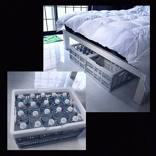 Bedroom,ベッド下のスペース,コンテナ,モニター当選,DCM・モニター,デットスペース活用,DCMダイキ,DCM,ありがとうございます♡,折りたたみコンテナボックス kaerucoの部屋