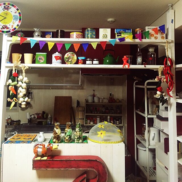 Kitchen,DIY,メキシコ,カラフル,賃貸 kamanatuの部屋