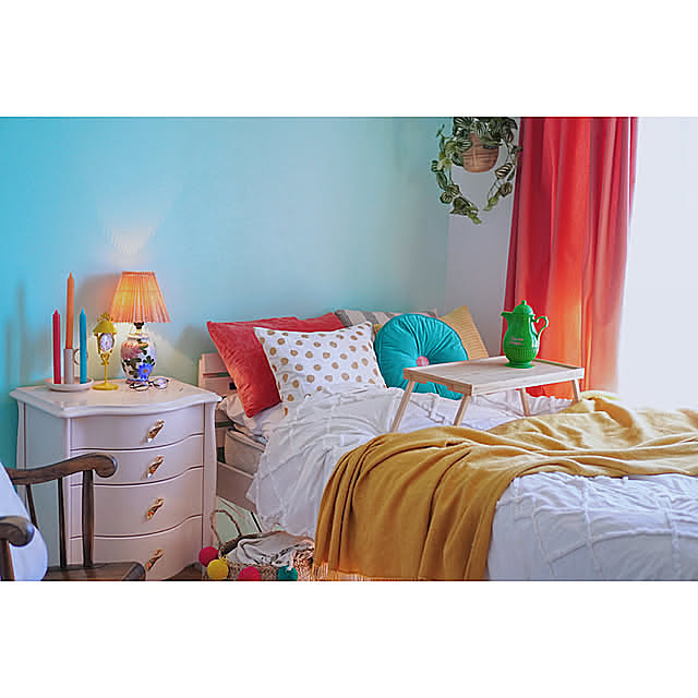 insta→pop._._smile,カラフル,子ども部屋,カラフルインテリア,高校生部屋,IKEA,Bedroom popの部屋