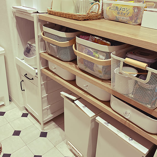 Kitchen,かご・バスケット,DIY,DIY棚,ペットと暮らす,いぬと暮らす,seriaリメイク akoの部屋