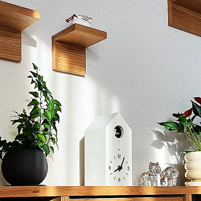 My Shelf,アイビー伸び放題,アイビー,時計,観葉植物,無印良品,ナチュラル,無印良品 壁に付けられる家具,イベント参加,観葉植物のある暮らし,無印良品スタッキングシェルフ Anthuriumの部屋