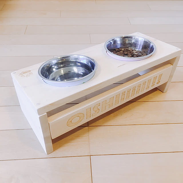 My Shelf,フードボウルスタンド,いぬと暮らす,ウッドバーニング,愛犬と暮らす,DIY,食器台 j1r0oの部屋