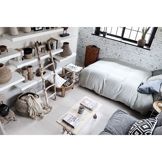 Bedroom,DIY,セルフリノベーション,BOHO,流木,寝室,アフリカン雑貨 yupinokoの部屋