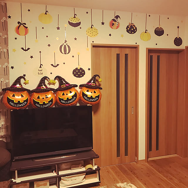 ハロウィン,狭小住宅,こどものいる暮らし,ウォールステッカー,ダイソー,Lounge Yoshikaの部屋