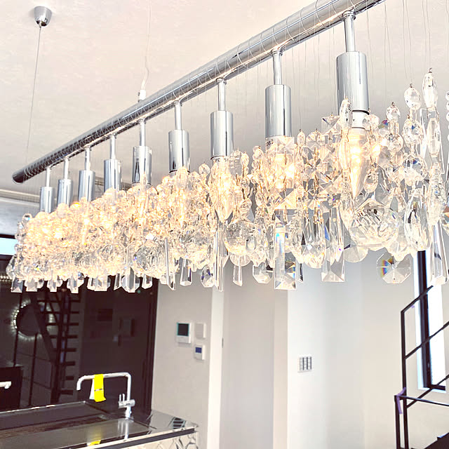 ライティング,シャンデリアライト,シャンデリア LED,シャンデリア,ダイニング照明,照明器具,照明,クランカー,戸建て住宅,建築中,注文住宅,戸建て,家づくり,Kitchen Mairiの部屋