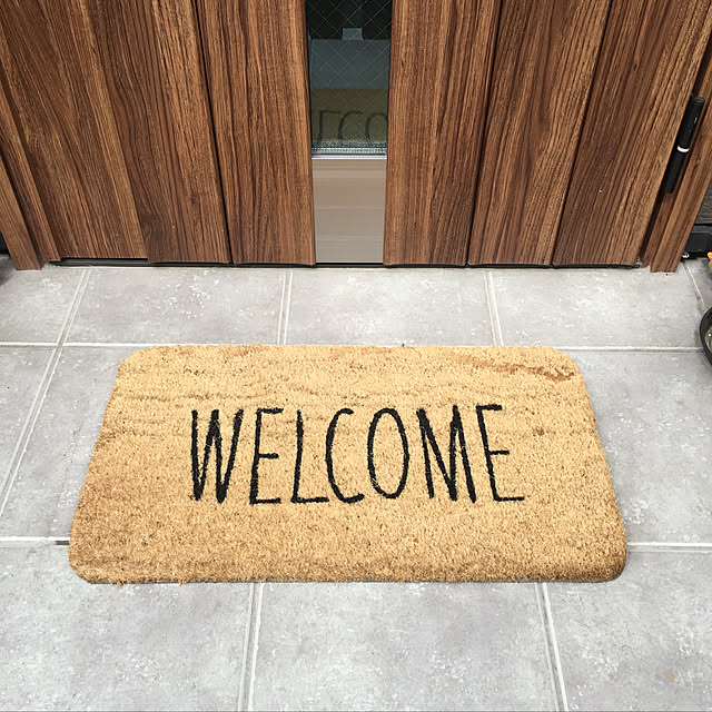 Entrance,welcome,玄関前,玄関マット,マット買いました,マット,新居 asanaの部屋