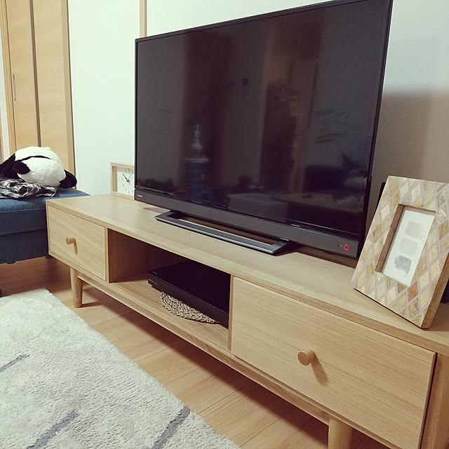 Lounge,レコーダー置き場,テレビ台,テレビ,ホコリとの闘い,IKEAのランチョンマット taoka333の部屋