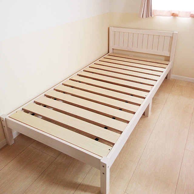 Bedroom,狭い部屋　,マンション,2LDK,賃貸,ベルメゾン,ベッド,敷布団も使えるベット,ホワイト,空間を大切に,シンプルベット niko3の部屋