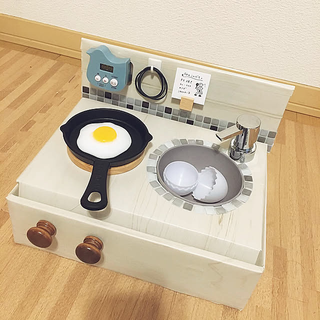 ダンボールキッチン,ダンボール ×リメイクシート,ダンボール工作,100均,おままごとキッチン,おままごとキッチンDIY,seria,Kitchen fee...の部屋